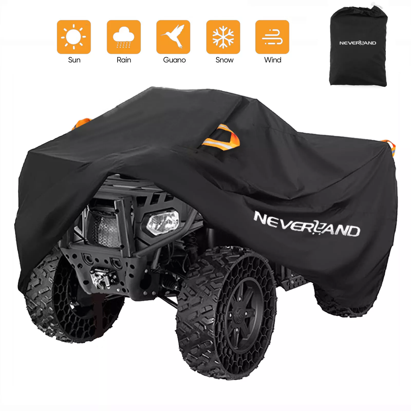 クワッドバイク ATV カバー ユニバーサル 190T 防水オートバイ車両スクーターカートバイク耐性防塵 UV プロテクターブラックシルバー