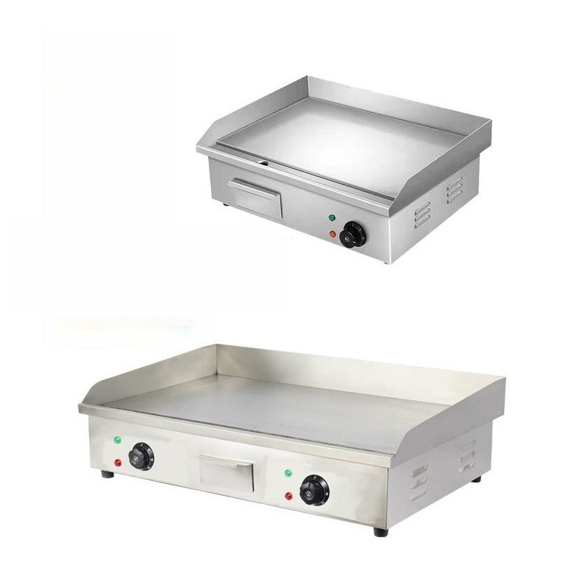業務用電気鉄板焼きグリルグリドル、3500Wフラットトップバーガーグリル、レストラン/屋外バーベキュー用、ステンレス鋼