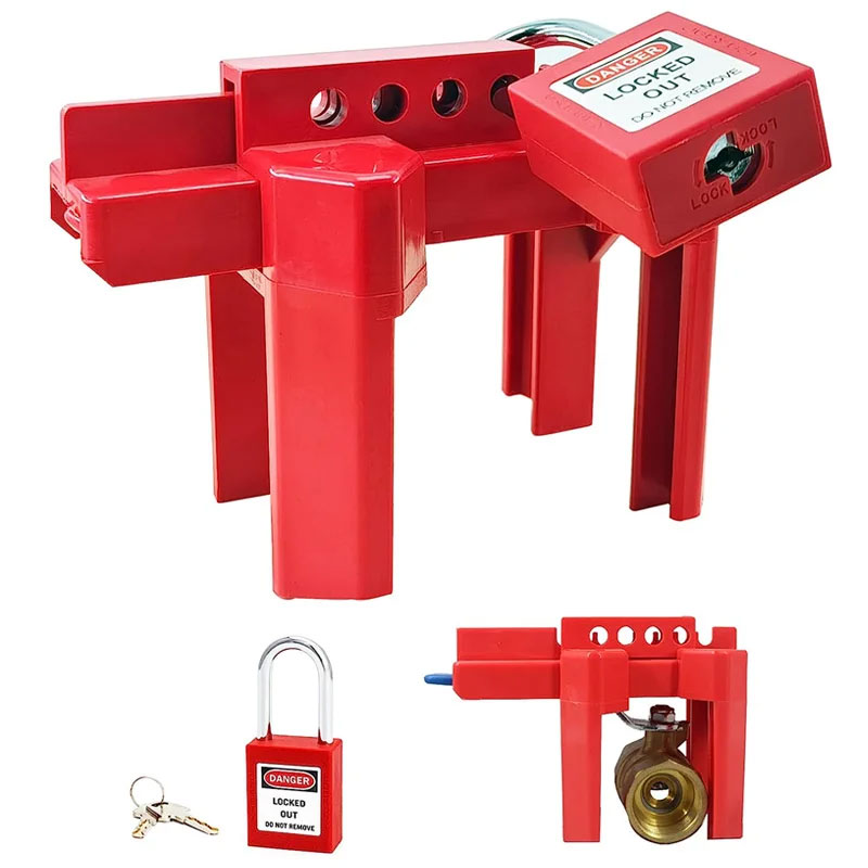 1 セット調節可能なボールバルブと安全南京錠ロックアウト工業用蛇口ハンドルロックパイプ屋外水栓ロック