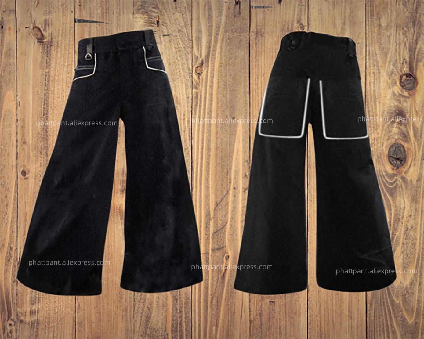 PHATTPANT ファット パンツ ファット パンツ プレーン ブラック 反射トリム付き A002