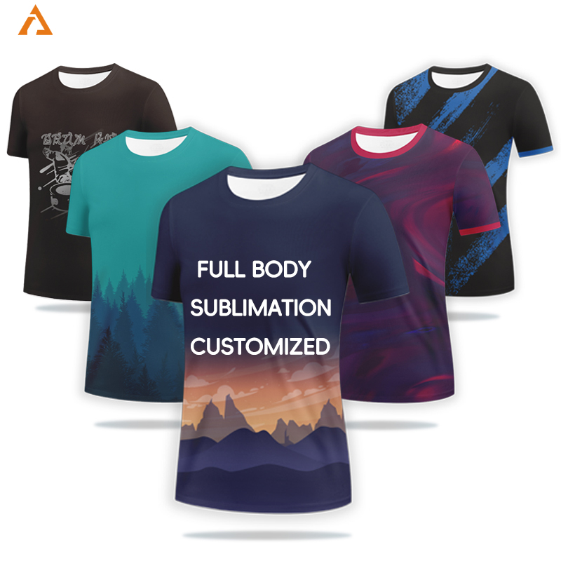 Customizable Fashion Men's Digital Printing T-Shirts Women Oversized Sublimation Transfer Multiple Color Design T-shirt WT083