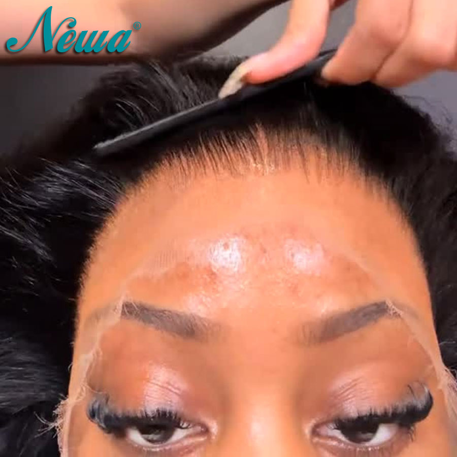 Newa ヘアウルトラフィットリアル HD レースフロンタルメルトオールスキン人毛閉鎖事前摘み取られた目に見えない HD レース閉鎖小さな結び目