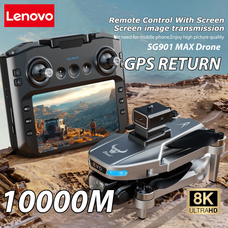 Lenovo SG901 MAX GPS ドローン プロフェッショナル 8K 空中 HD 大画面リモコンで障害物を回避折りたたみブラシレス ドローン