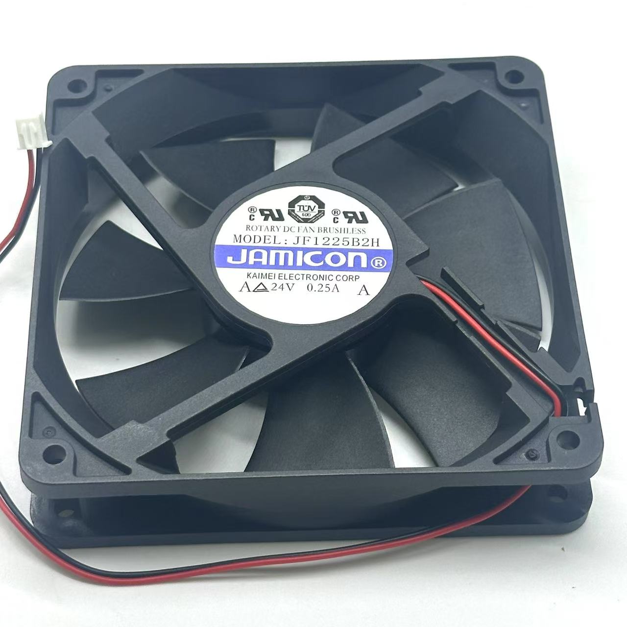 Jamicon JF1225B2H DC 24V 0.25A 120x120x25mm 2 線式サーバー冷却ファン