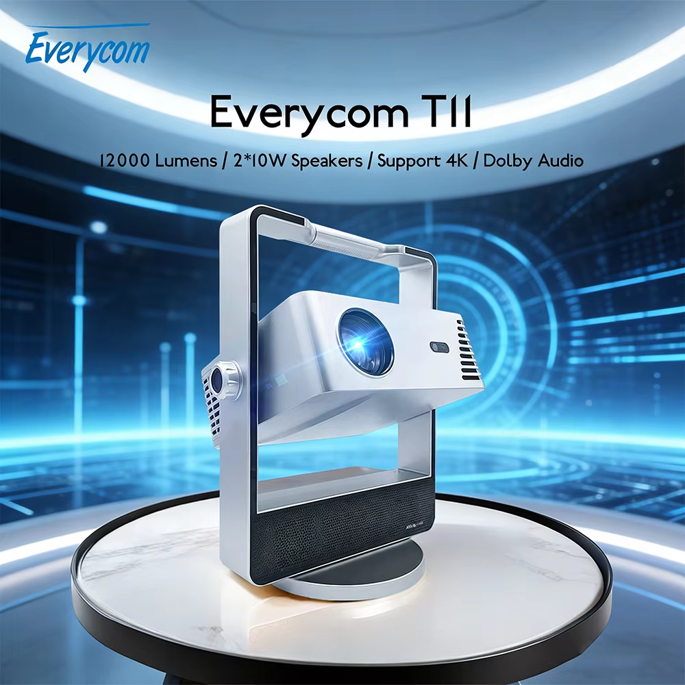 Everycom T11 1080P プロジェクターフル HD 2K 4K ビデオムービービーマー 5G WiFi Android プロジェクターホームシアターシネマスマートテレビドルビー付き