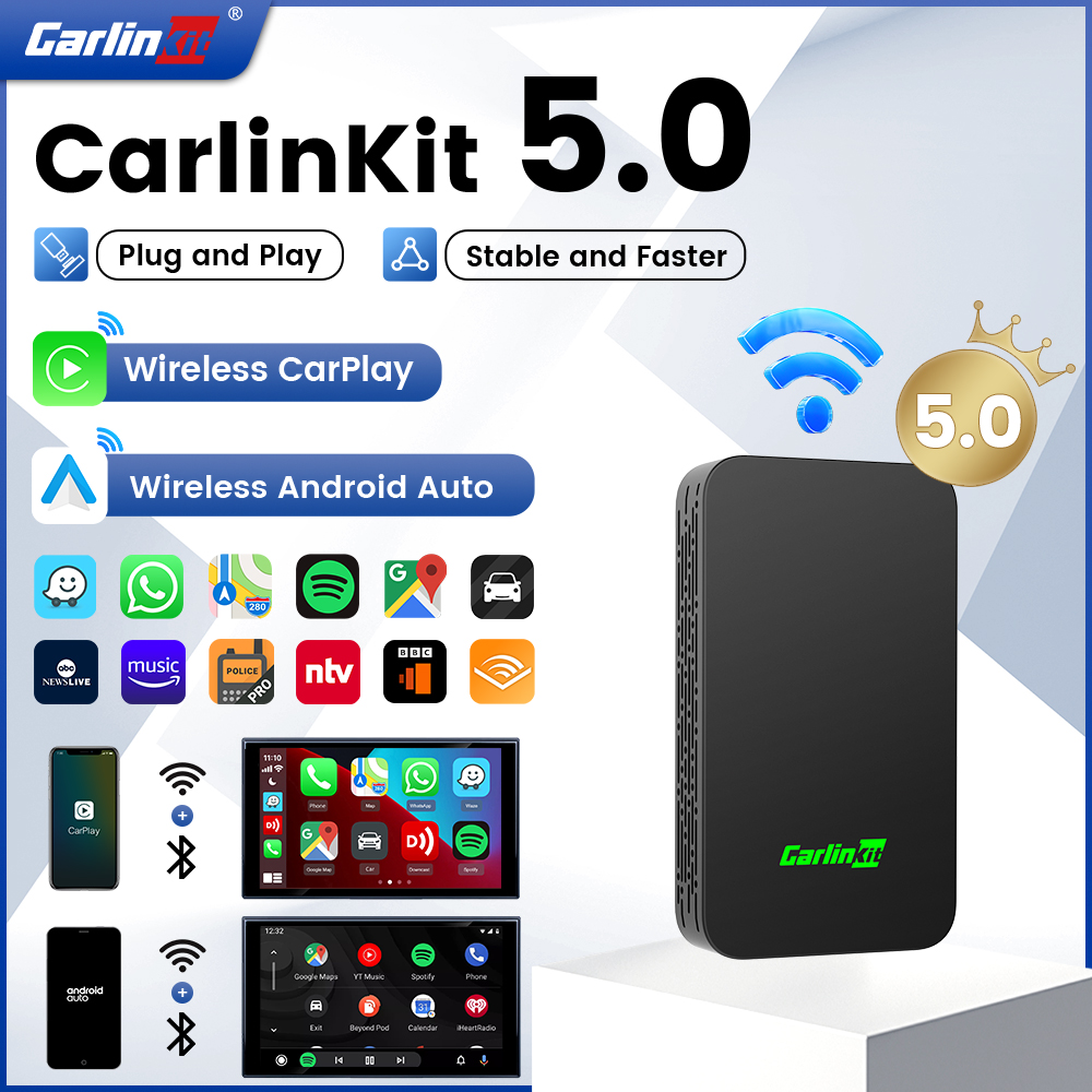 2026 CarlinKit 5.0 2Air ワイヤレス Android オートボックスポータブル CarPlay ワイヤレスドングルカーラジオ用有線 CarPlay/Android 自動