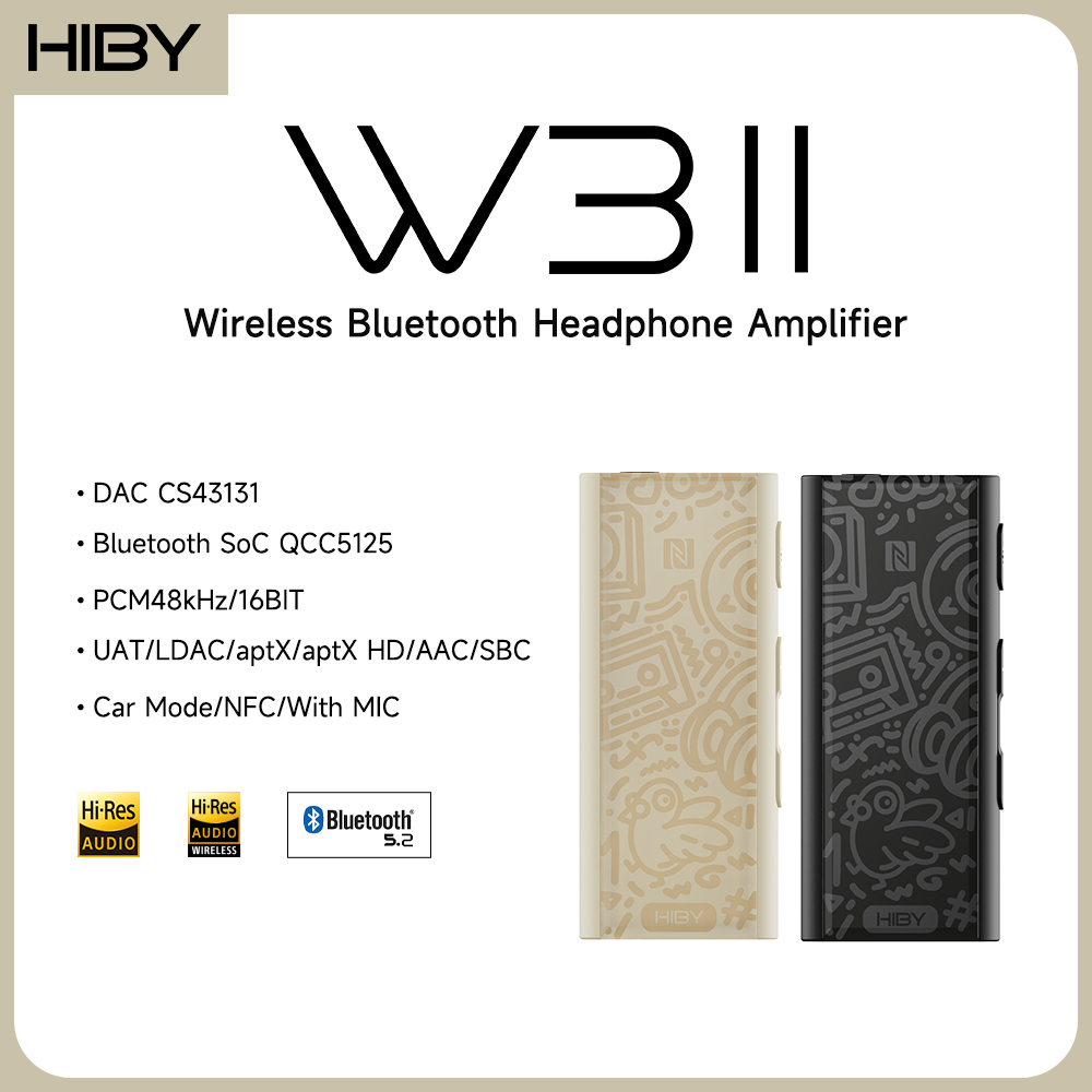 HiBy W3 II/W3 GEN 2 Type C USB DACドングル ワイヤレスBluetoothデコーダー ヘッドホンアンプ CarPlay NFC CVCマイク対応 Android iOS対応