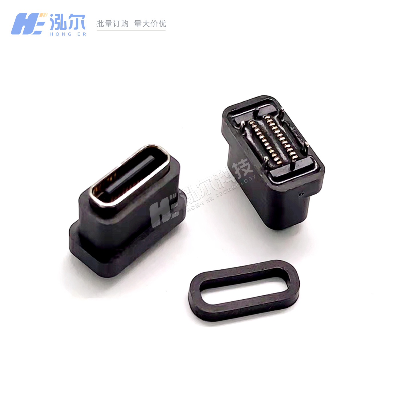 TYPE-C ポート防水 f 4PIN 垂直パッチ 4 脚挿入ボード SMT 位置決め列垂直ステッカー 24 p メスヘッド