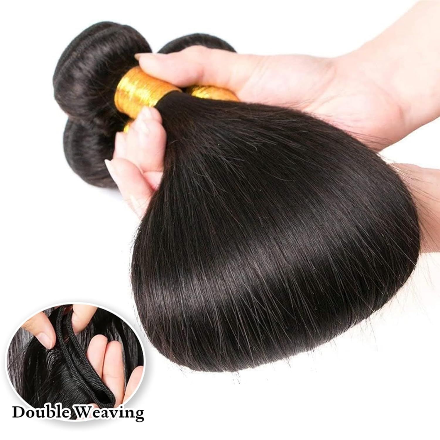 ストレート バンドル 人毛 ストレート ヘア 10A ダブル横糸 ヘアエクステンション 女性用 バンドル セール 未処理 バージン ボディ ディープ カーリー ウェーブ 人毛 ナチュラル ブラック
