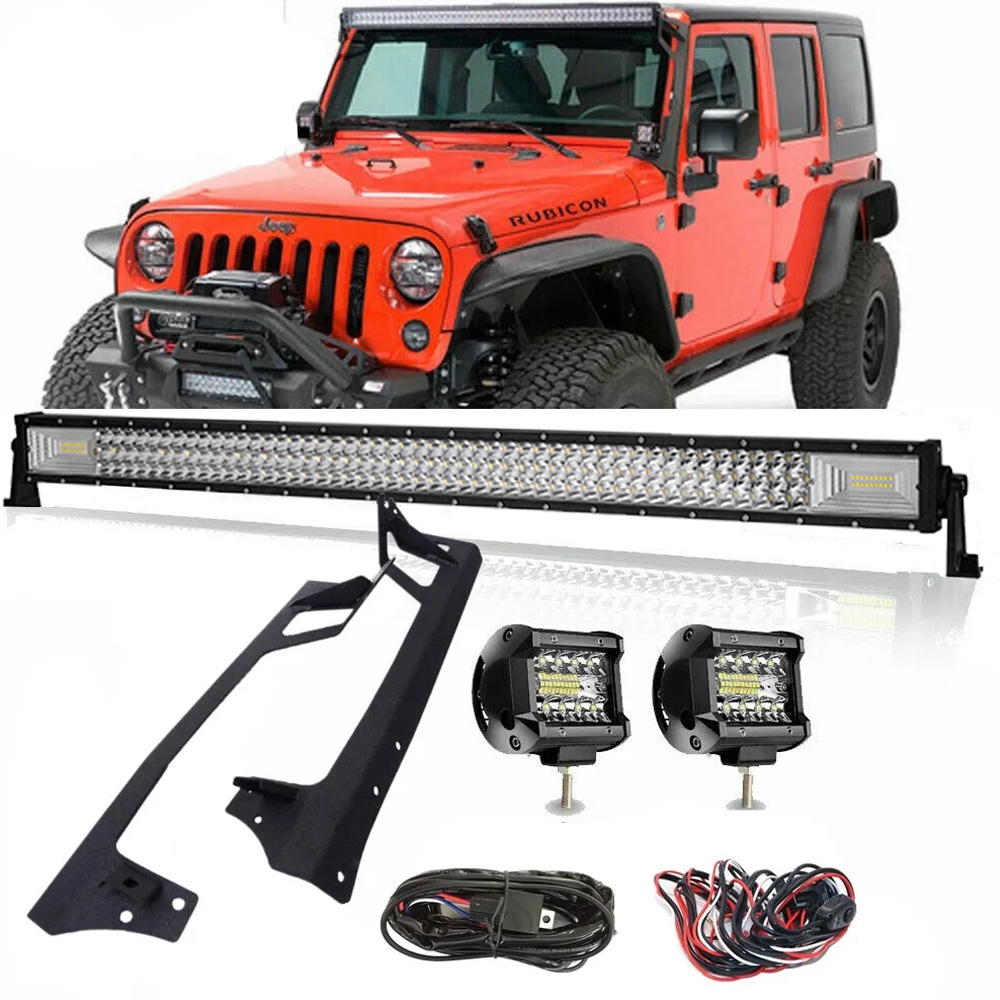 カーアクセサリー Tir-Row 52 インチ 700 ワット Led ワークライトバーフォグランプ屋根取付ブラケット付きジープラングラー JK 07-18