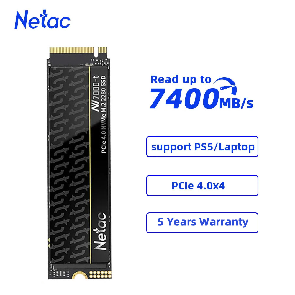 Netac NVME SSD 7400MB/s 1TB 2TB SSD 4TB NV7000-T ハードドライブ M2 2280 PCIE4.0 SSD 内蔵ハードディスク PS5 ラップトップデスクトップ用