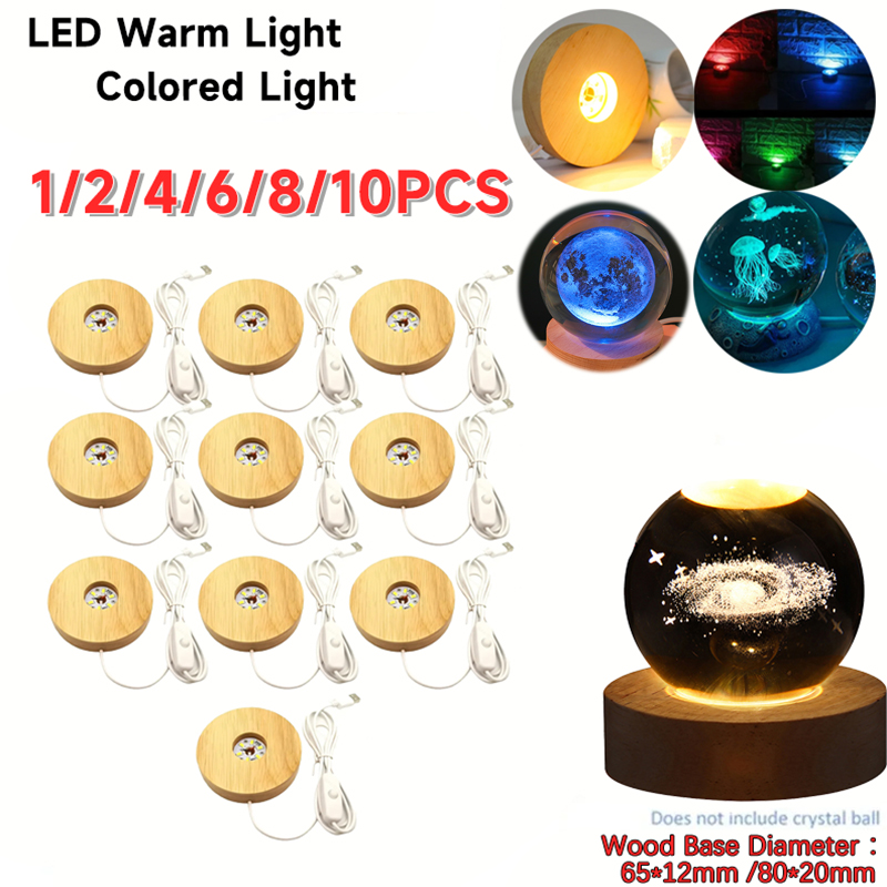 木製デスクトップ装飾ライトライトベースナイトライト木製 Led Usb ディスプレイライトディスプレイスタンドランプホルダーランプアート装飾