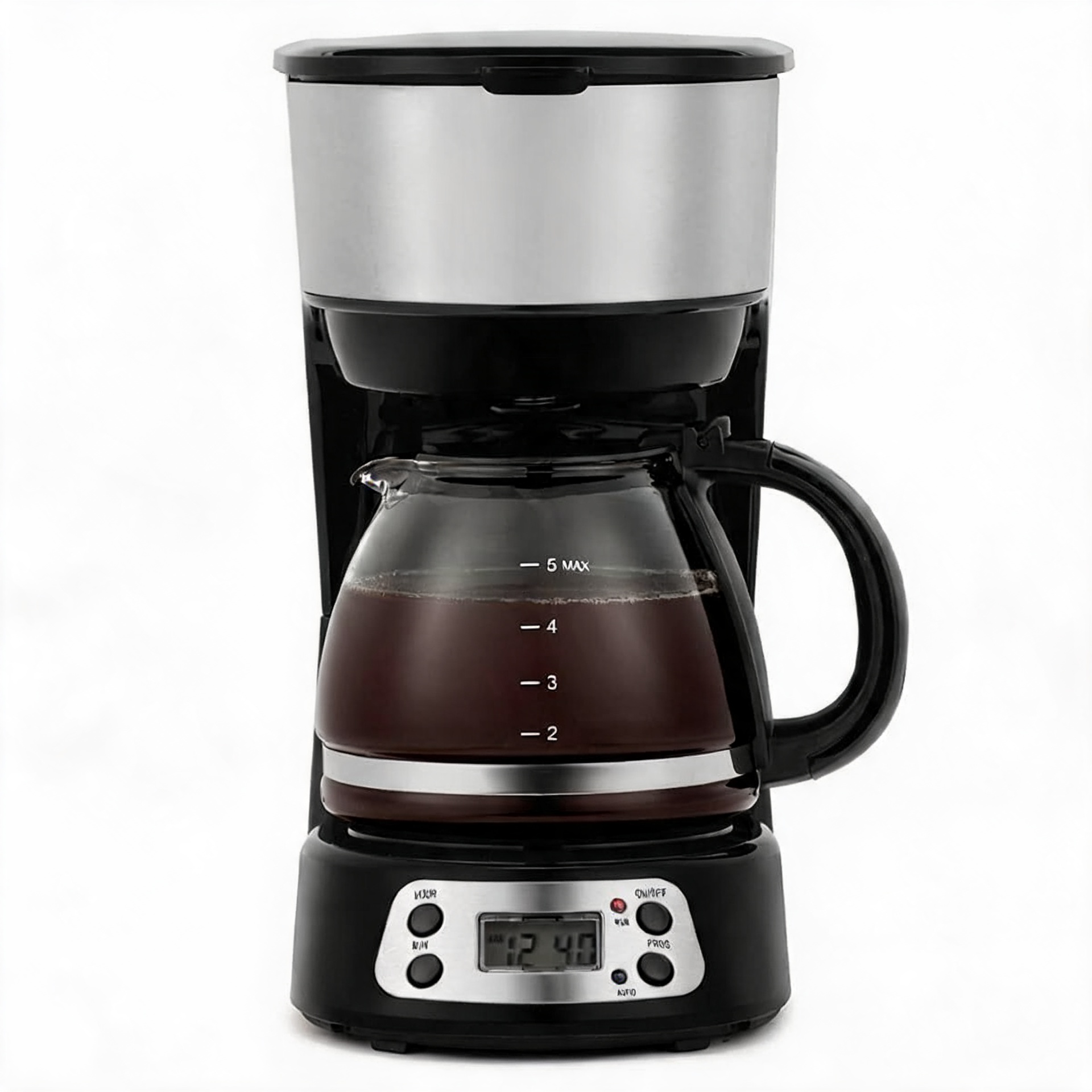 5カッププログラム可能なコーヒーメーカー、自動抽出タイマー付き25オンスドリップコーヒーマシン、一時停止