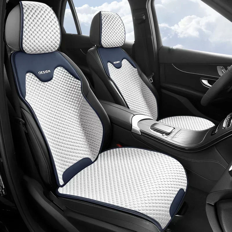 夏ユニバーサルカーシートカバークールアイスシルク通気性アンチスリップカバーカーシート保護 SUV 車のアイスシルクシートクッション