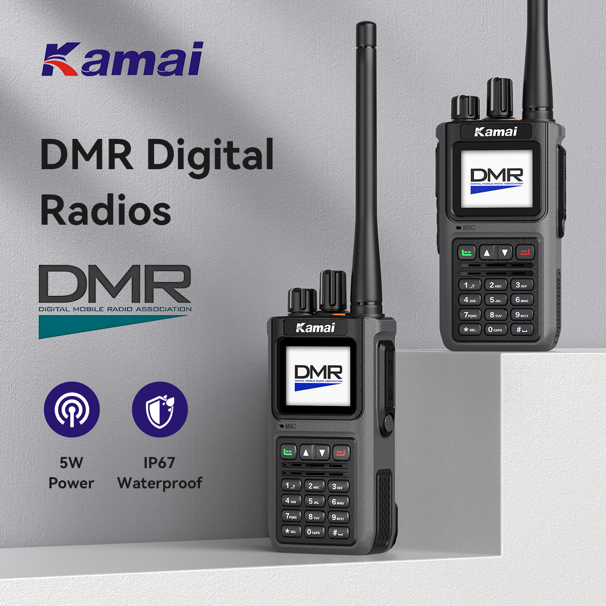 KAMAI DP-999 DMR ラジオトランシーバー長距離防水 AES256 デジタルアマチュア無線トランシーバーワイヤレス双方向ラジオポータブル