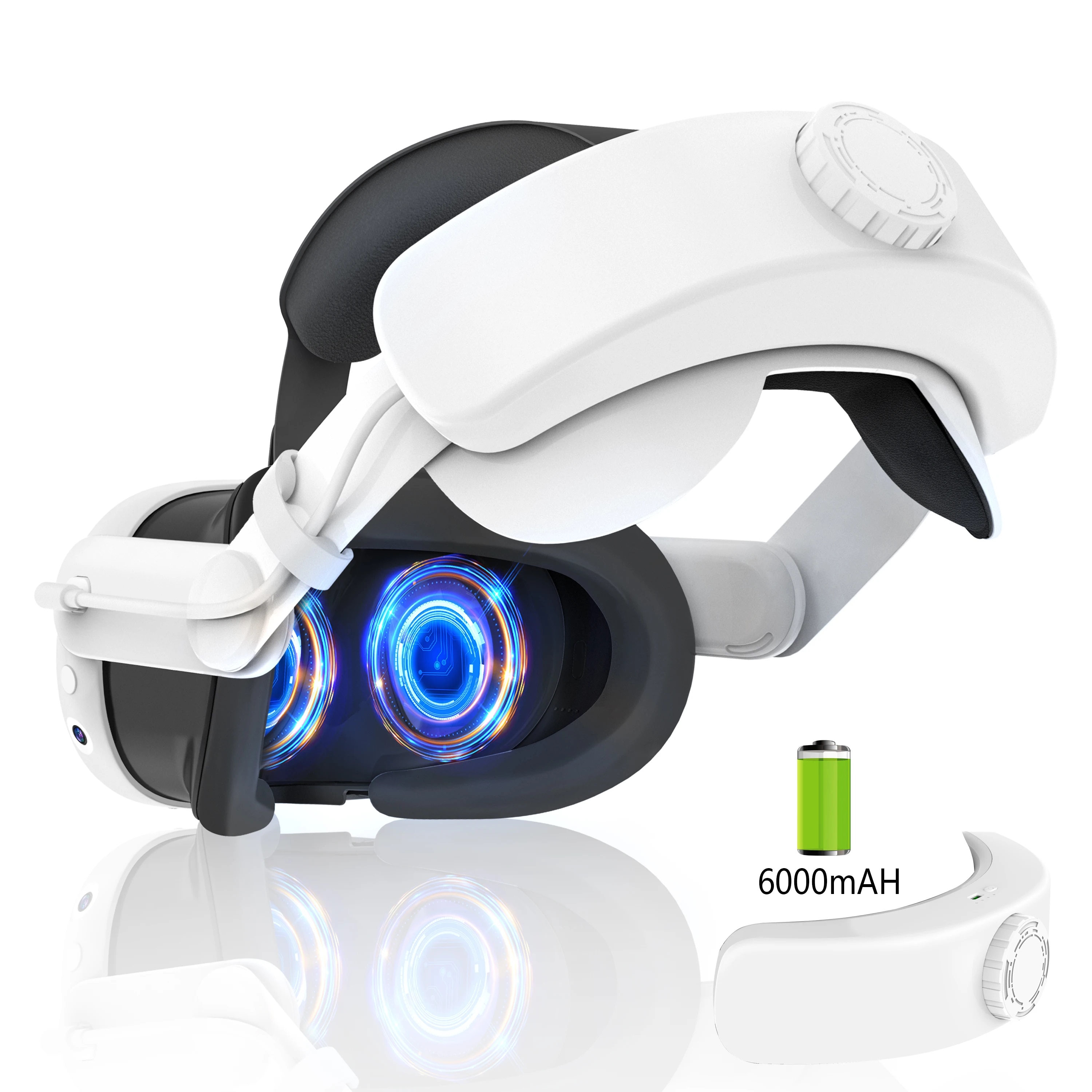 Oculus Quest 3/Quest 3S用バッテリー付きヘッドストラップ、Meta Quest 3/Quest 3S用調節可能なエリートストラップ交換アクセサリー
