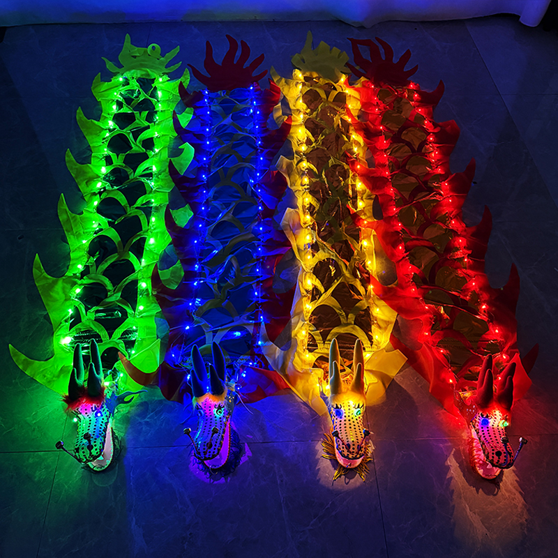 2/3/5 メートル LED 照明中国舞踊ドラゴン屋外フィットネスステージパフォーマンスリボン小道具ドラゴンポイ LED おかしい呉隆新年