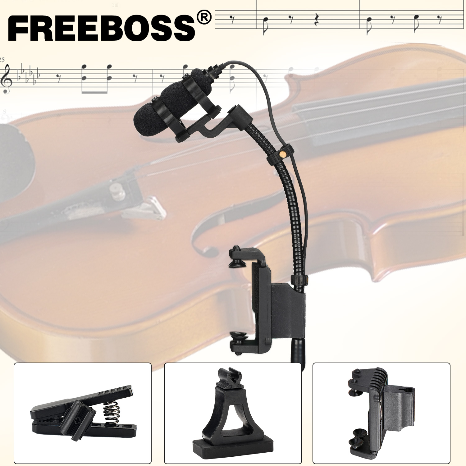 プロフェッショナル 3 ピン 4 ピン XLR バイオリンマイク 3.5 ミリメートルポータブルコンデンサー楽器マイクウィンドサックスピアノクラリネット IM-22