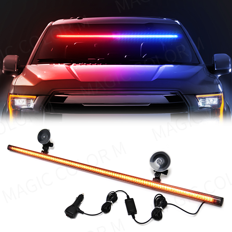 96 LED 3030 ビーズフロントガラス車のストロボランプバー交通信号緊急点滅ランプ自動ルーフトップ警告灯 12V-24