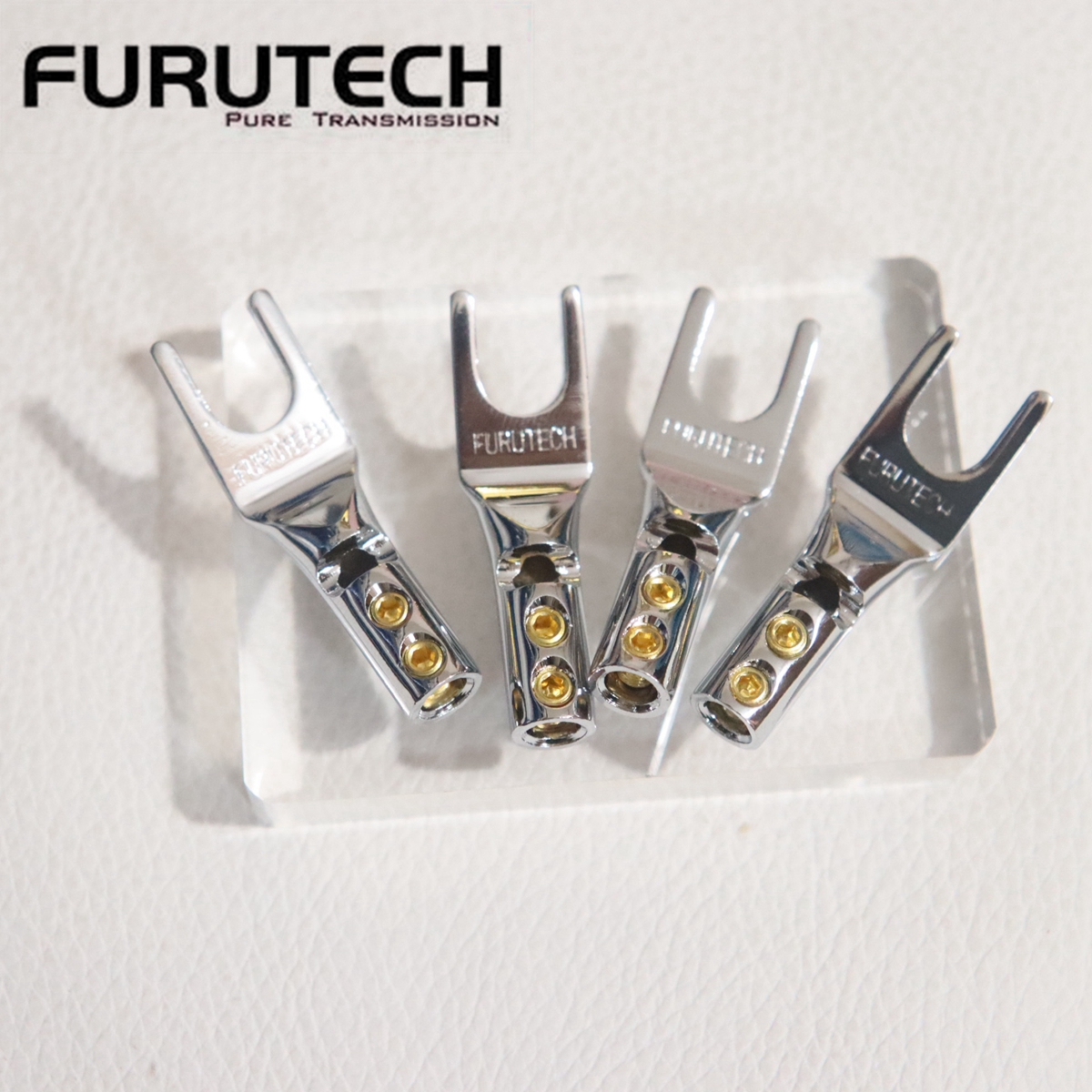 純正 FURUTECH FP-201 ゴールドスピーカーワイヤー Y スペードプラグ U フォーク非磁性アンプワイヤーコネクタ溶接なしの簡単な取り付け