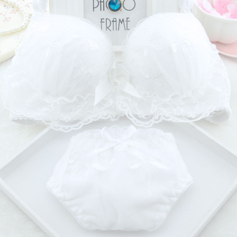 Ropa de mujer ブラセットセクシーなランジェリーローウエストかわいいパンティー女性 Bralette ブラジャーソフト Wirefree レイズ下着セット