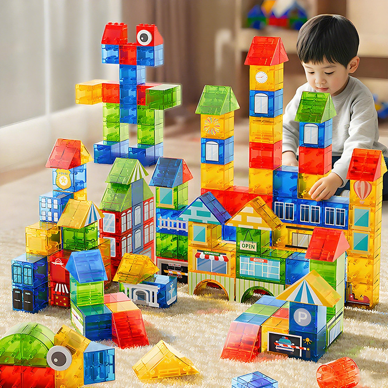3D 幾何学的な磁気ブロック子供のおもちゃ磁気タイルゲーム構築教育感覚創造性接続ビルディングブロック