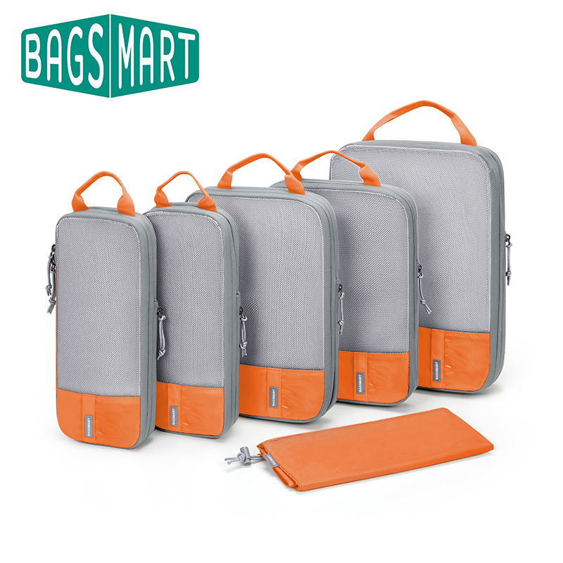 BAGSMART 旅行用圧縮パッキングキューブ - 6/4/2 セット軽量で耐久性のある荷物オーガナイザーバッグ旅行の必需品