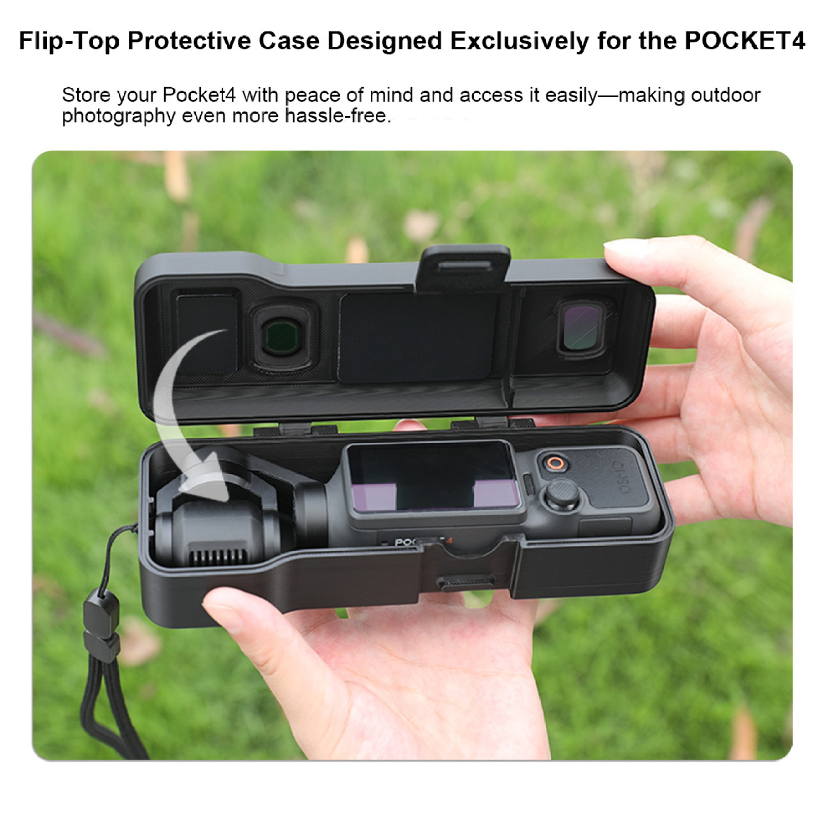 DJI OSMO Pocket 4用磁気キャリングストレージケース、手首付き傷つきにくいトラベルケース、フィルターに適合