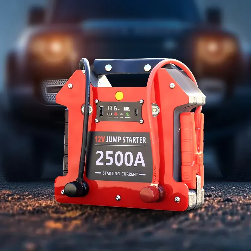 強力な 32000mAh X2500 モデルリン酸鉄リチウムジャンプスターター 2500A 12V 車両パワーバンク付き