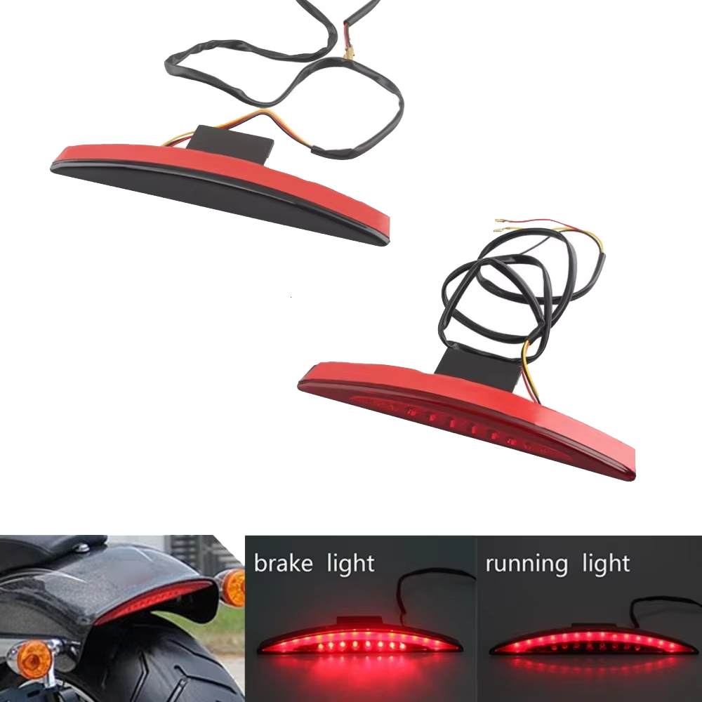 バイクツール 37 "テールライト高品質 ABS プラスチックアクセサリー赤色 Led 電球リアライトハーレーブレイクアウト Fxsb 2013-2017