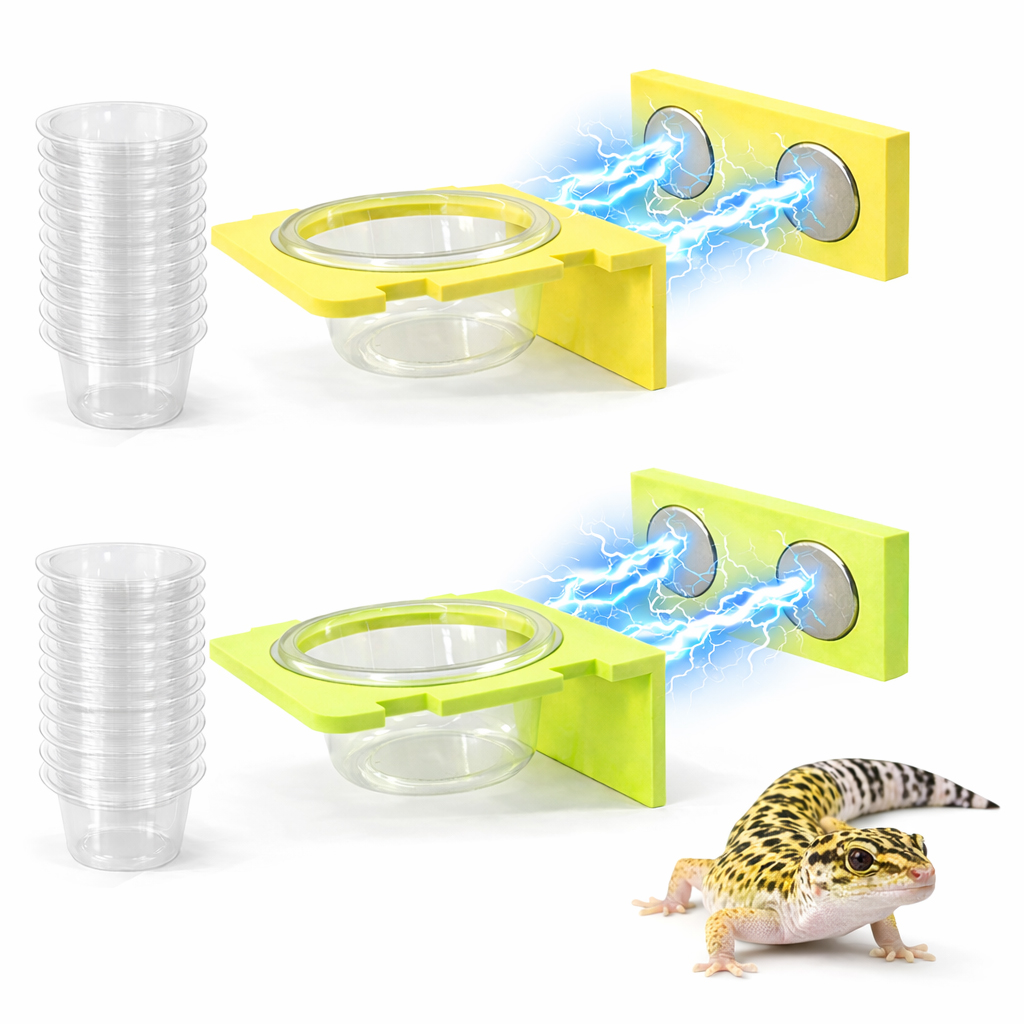 爬虫類用磁気フィーダーレッジ ヤモリフィーダーレッジ クレステッドヤモリ トカゲ カメレオン ペット用 20個の給餌カップ付き