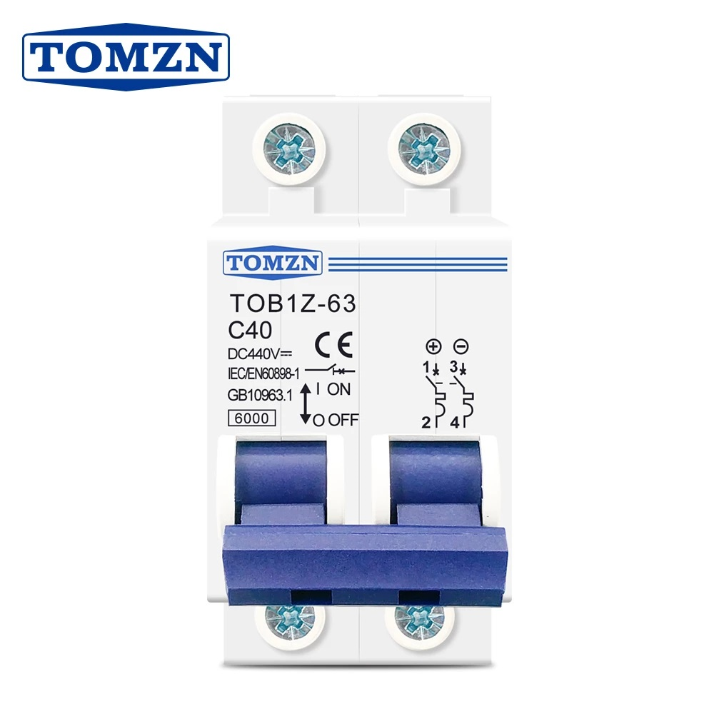 TOMZN 2P DC MCB 6KA 440V ミニサーキットブレーカー 3A 6A 10A 16A 20A 25A 32A 40A 50A 63A