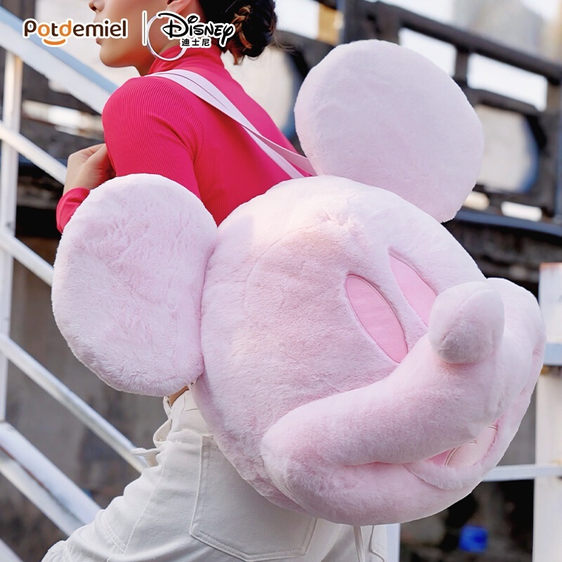 新しいホット Potdemiel 本物のミッキービッグヘッドバッグシングルショルダーバッグ漫画ミッキートレンド送信女の子の誕生日サプライズギフト