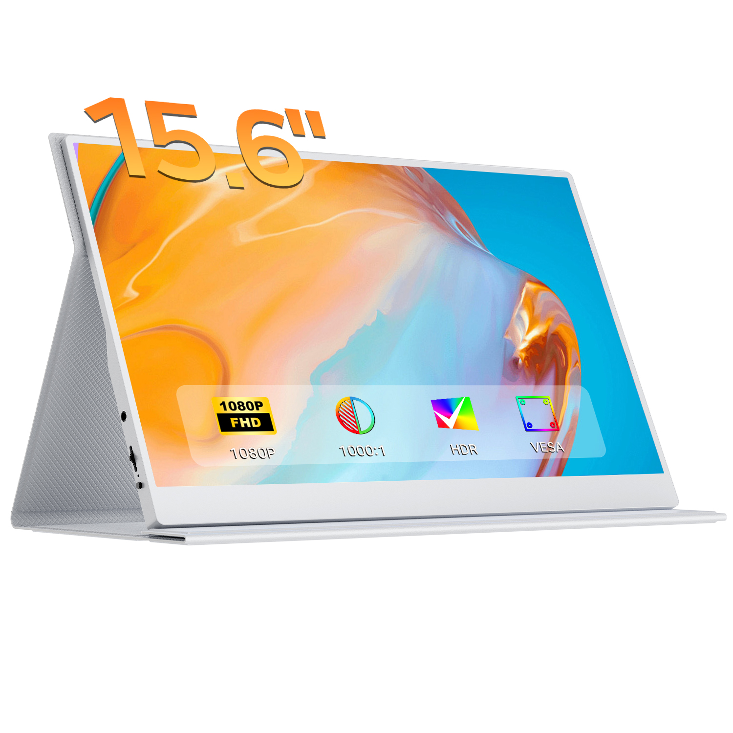 完璧な 15.6 インチノートパソコン用ポータブルモニター 1080P HDR 8 ビット IPS PC 外部セカンドスクリーン Type-C ミニ HDMI モバイル拡張ディスプレイ付き
