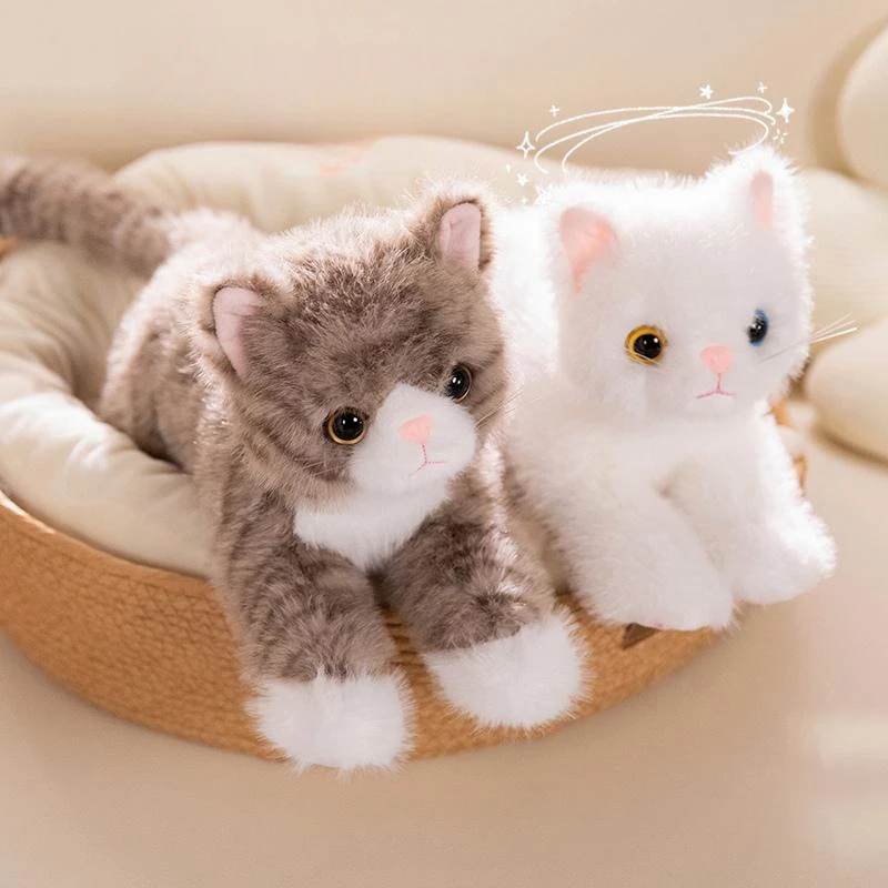 新しいかわいいシミュレーション猫ぬいぐるみソフトぬいぐるみ 5 色子猫モデル偽猫リアリスト動物子供女の子バレンタインデーのギフト