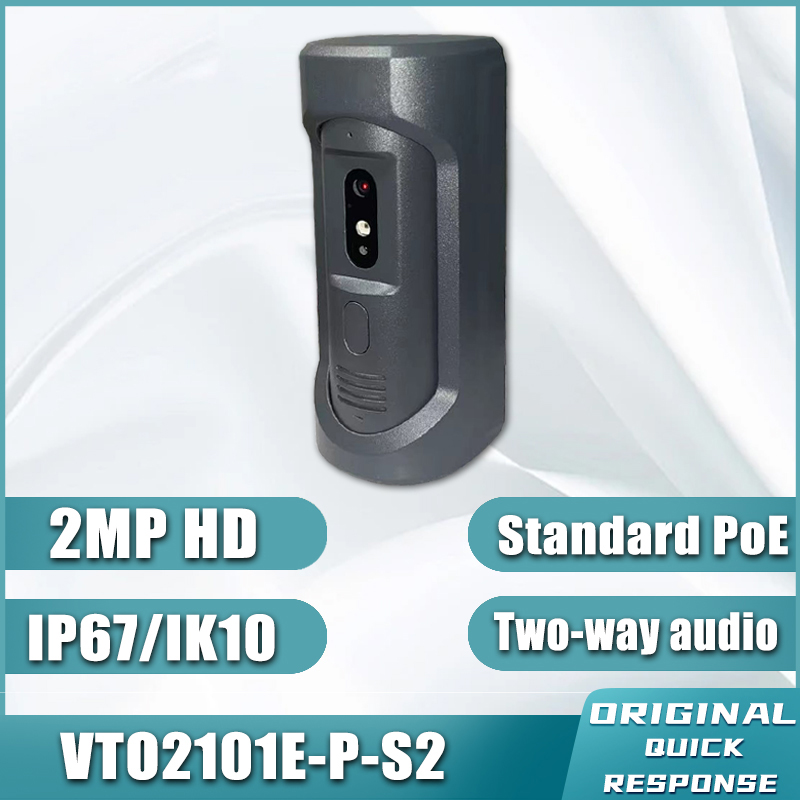 Dahua 2MP HD ビデオインターホンドアベル IP ヴィラドアステーション IR ナイトビジョン WDR DMSS リモートロック解除防水 IP65 VTO2101E-P-S2