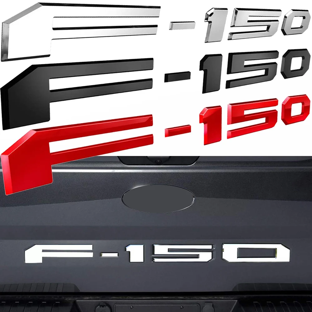 F-150 文字銘板内蔵バッジステッカー 3D フォード F150 リアテールゲートトランクロゴデカール赤黒トリムオートアクセサリー