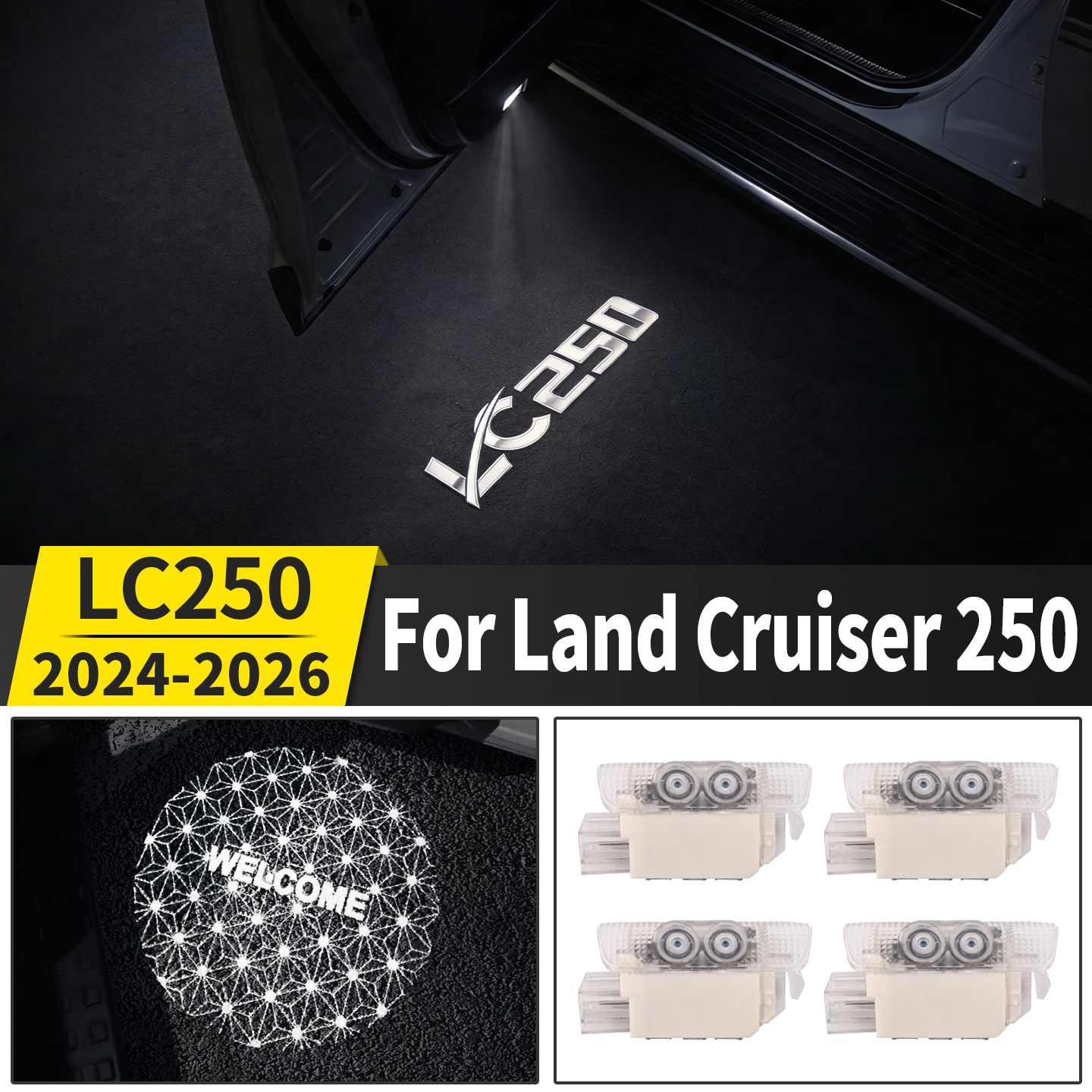 For Toyota Land Cruiser Prado LC250 J250 2024-2026 Car Door Welcome Light LED Logo Projection Courtesy Lamp Upgrade Accessories