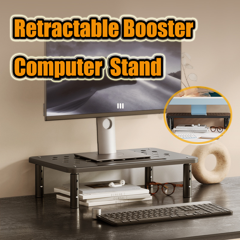 調節可能なコンピュータラック伸縮デスクモニターホルダー高架 PC スクリーンスタンド首の負担を軽減オフィスストレージ用品