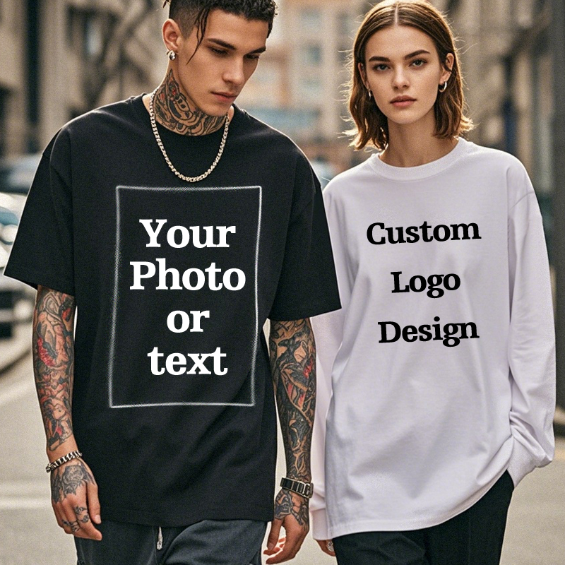 カスタム Tシャツ カスタマイズされた Tシャツ パーソナライズされた Tシャツ Diy プリントあなたの写真ブランドロゴテキスト男性女性綿 100% プレミアムギフト