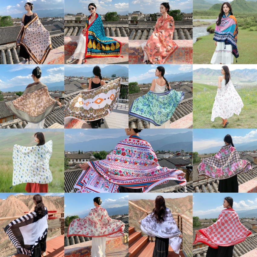 19 Styles Travel Beach Sunscreen Scarve Bikini Large 90x180cm Shawl Sarong Wrap Scarf Women Brazilian Swimsuit Bathing Cover-ups