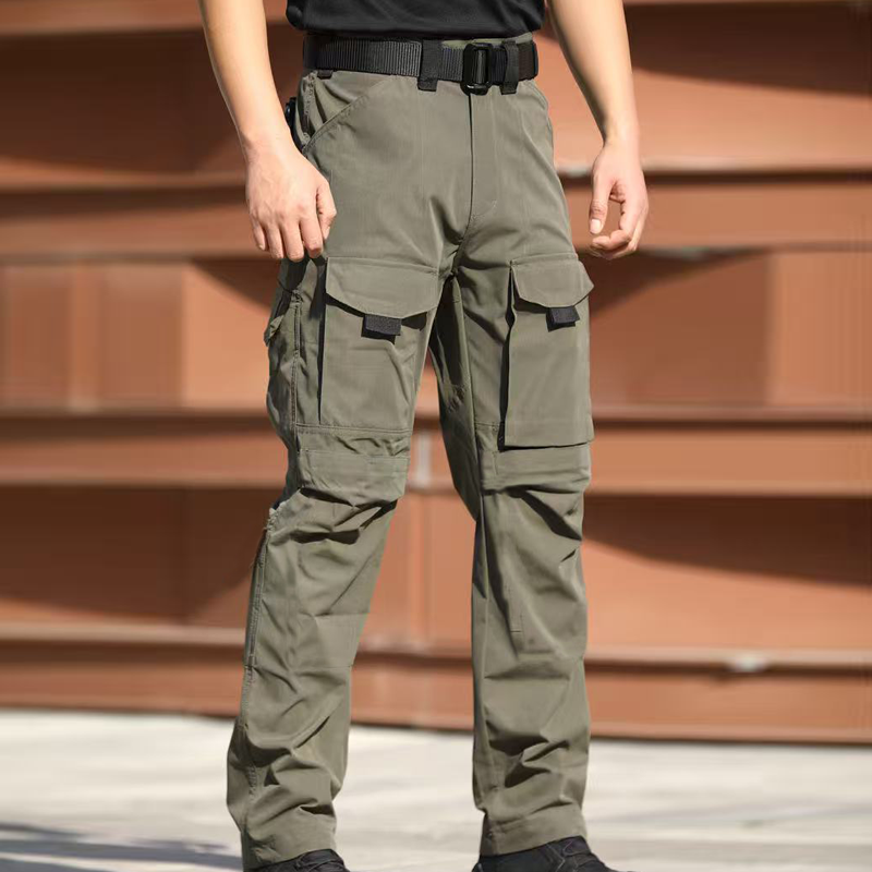 男性マルチポケットタクティカルパンツ春秋カーゴパンツ軍事戦闘ハイキングキャンプ登山速乾性カジュアルスポーツウェア