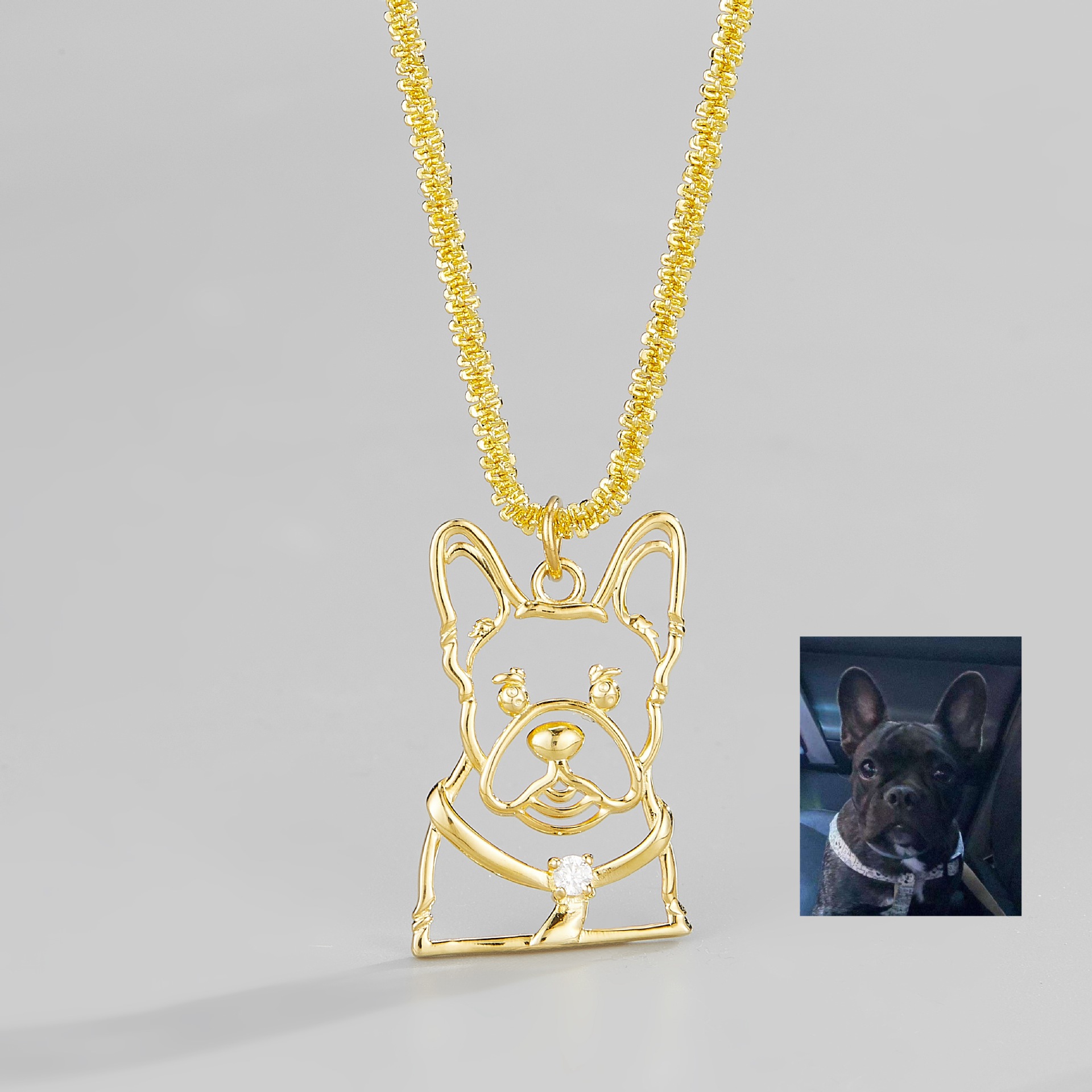 シンプルな S925 スターリングシルバーペット犬ネックレスジュエリーゴールドメッキかわいい猫メモリアルカスタムペンダントギフト犬用