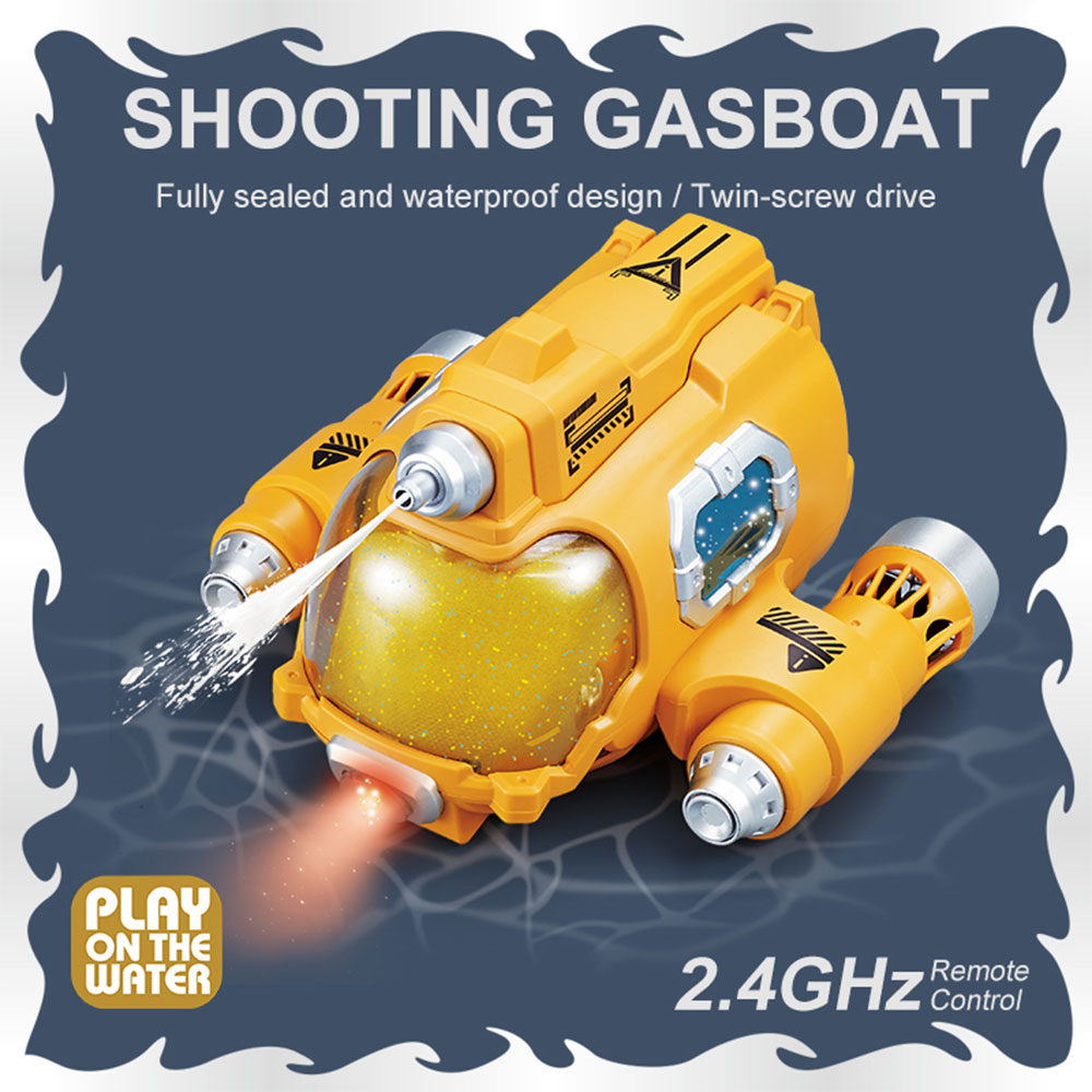 2.4 グラム RC 電動射撃ボートダブルプロペラ密閉防水リモコンマルチプレイヤーバトルジェットボートおもちゃ子供ギフト AC207