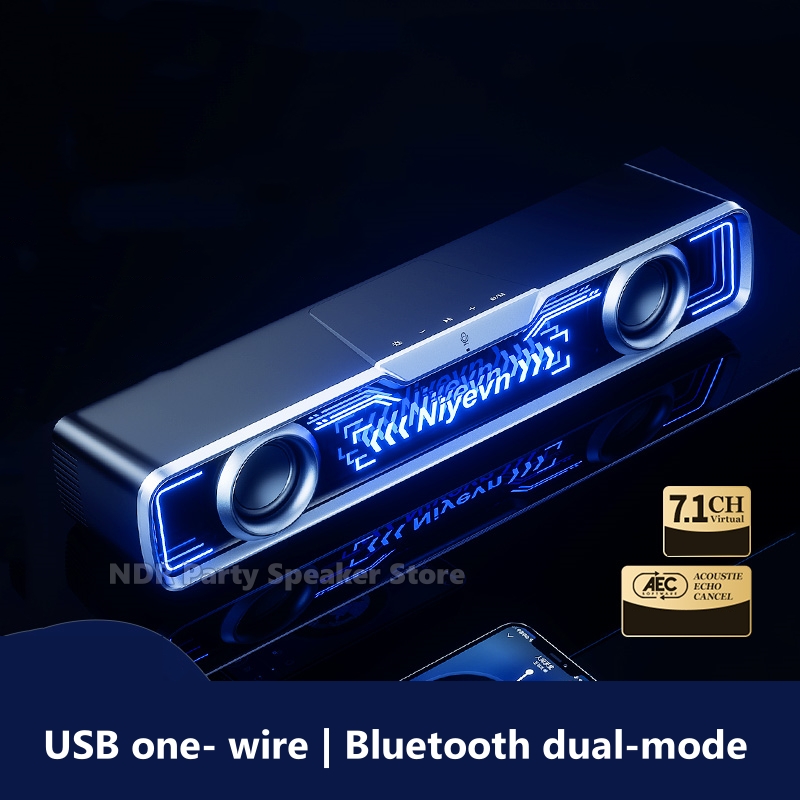 2025 新しいコンピュータオーディオデスクトップワイヤレス Bluetooth 有線 USB ロングスピーカーホーム E スポーツゲームサブウーファー RGB アビス照明効果