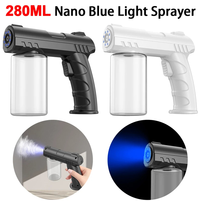 280 ミリリットル新スタイルワイヤレス電気消毒剤理容噴霧器ボトル USB ナノ青色光スチームスプレー消毒銃ガーデンハウス