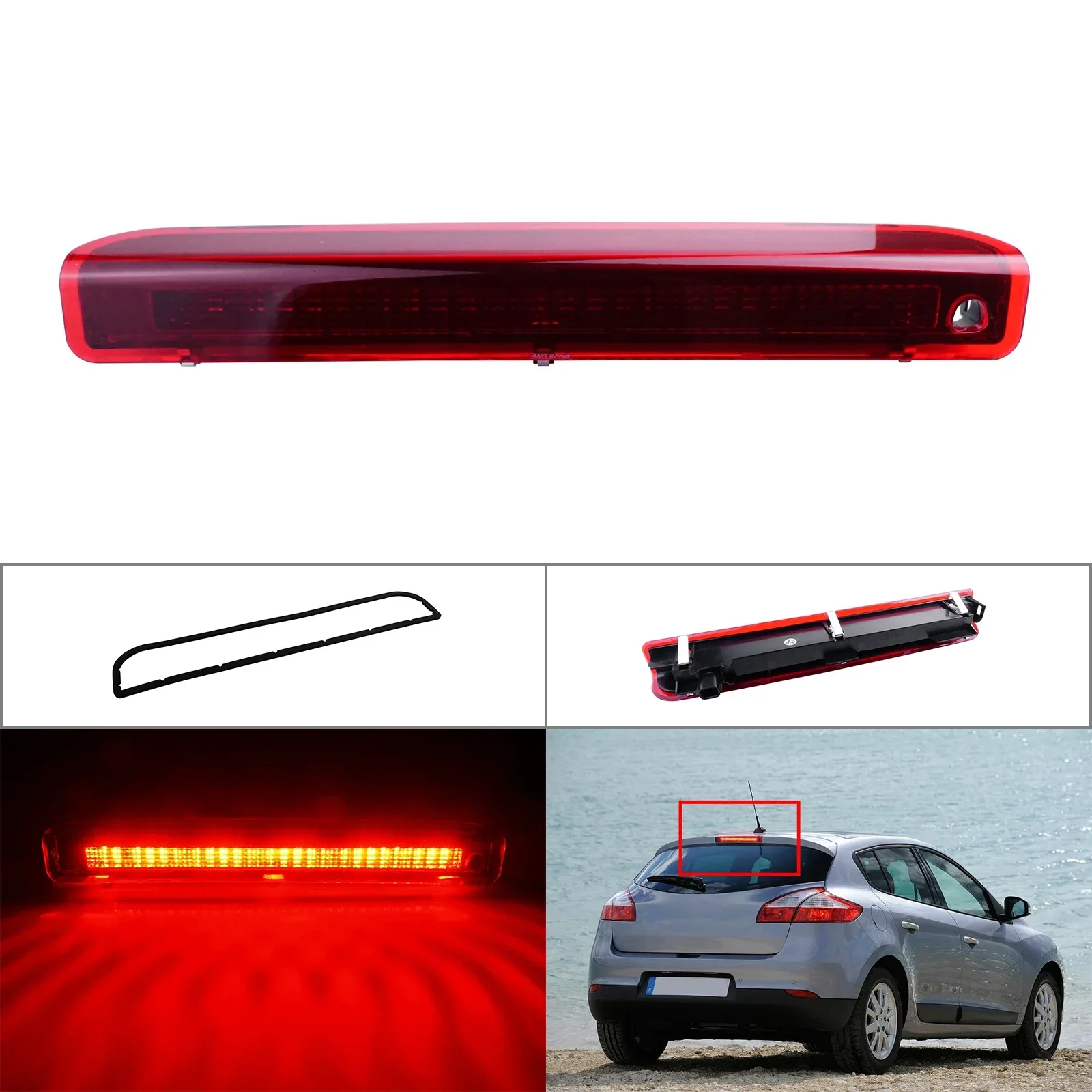 リア LED ハイマウント サード ブレーキ ストップ ライト 2008-2016 ルノー メガーヌ MK III ハッチバック用