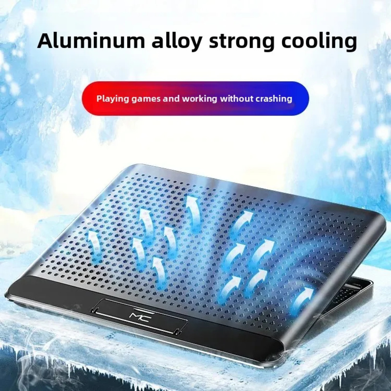 超薄型アルミニウム合金ノートブッククーラーファンベースパッドスタンドブラケット無音設計 Lenovo HP Dell Asus ラップトップ用