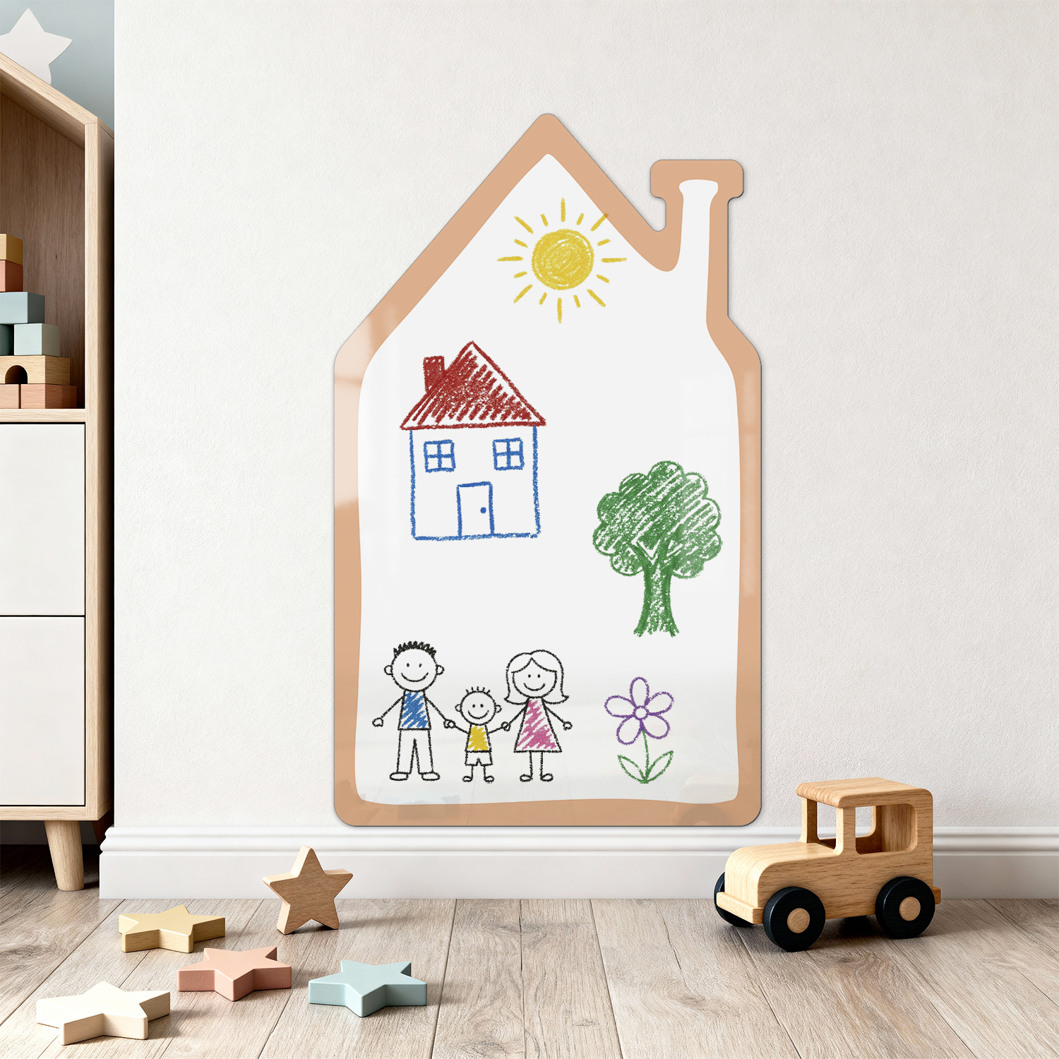 子供用ホームオフィス向けの、マーカーペンと拭き取り布が付属した粘着式マグネットホワイトボードステッカー