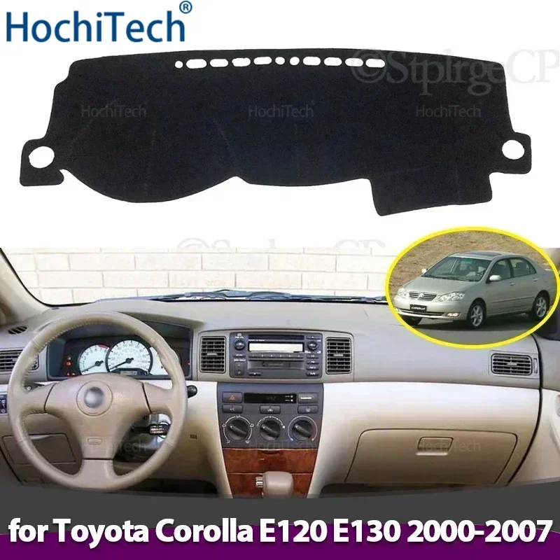 車のダッシュボードカバーライトパッドインパネマットケースカーペットトヨタカローラ E120 E130 2000-2007